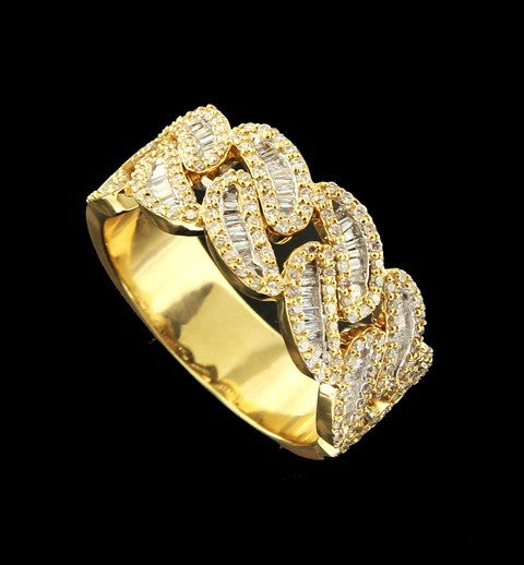 Baguette Cuban Link Ring